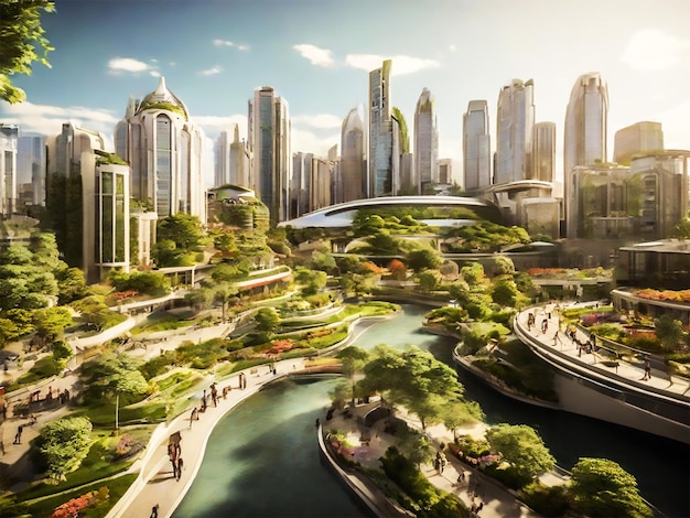 Потрясающая демонстрация архитектурного великолепия в разрешении 8k ultra hd в ярком городском пейзаже