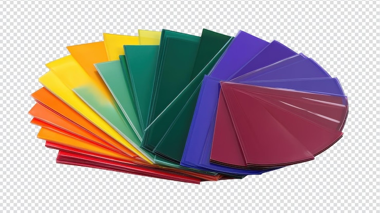 PSD a stunning display of colorful vinyl records fanned out for music enthusiasts and collectors alike