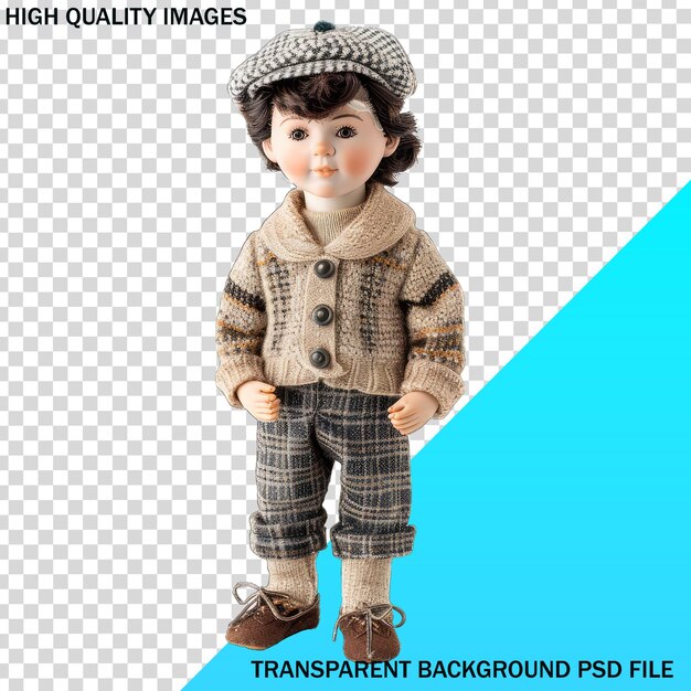 PSD 帽子とブーツをかぶった小さな男の子のおもちゃ