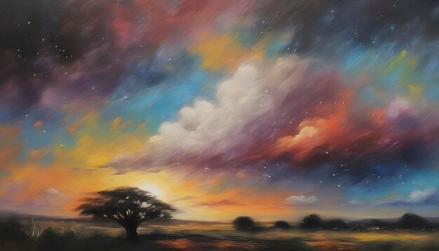 PSD a tranquil african landscape abstract art