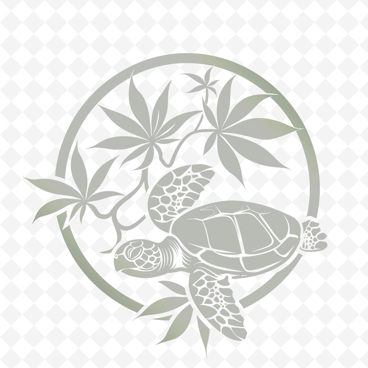PSD a turtle and turtle are on a white background