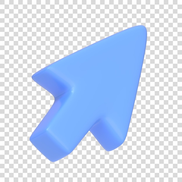 PSD a vibrant blue arrow pointing right isolated on a white background 3d icon sign and symbol