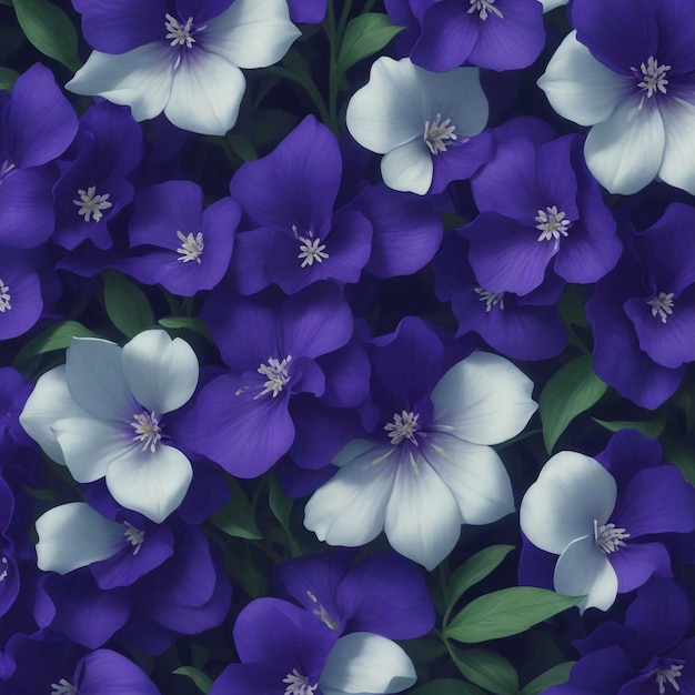PSD 紫色の花のパターンの背景に白い花がある