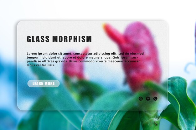 A web page that says glass morphim.
