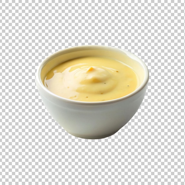PSD 透明な背景のチーズソースの白いボウル