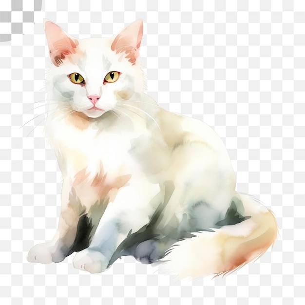 PSD 黄色い目の白猫 - 猫の png ダウンロード