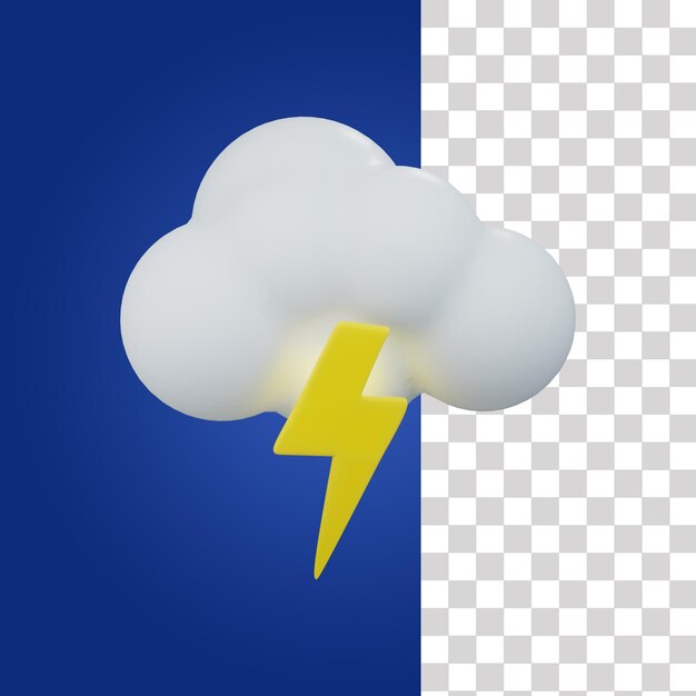 A white cloud with lightning below it