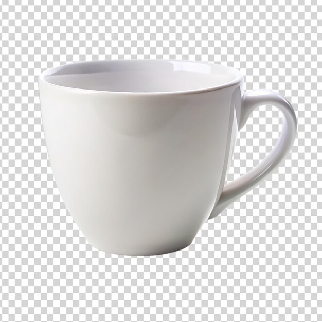 PSD Белая чашка кофе на прозрачном фоне