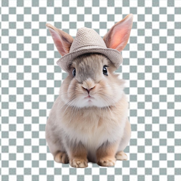 PSD 파란 눈 을 가진  토끼 가 투명 한 배경 에 앉아 있다