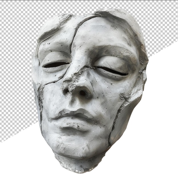 PSD Белая скульптура женщины с закрытым лицом и глазами