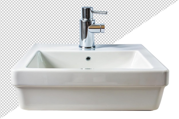 a white sink with a silver faucet and water running down the top