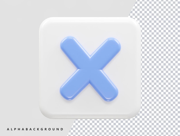 A white square with a blue x on it.