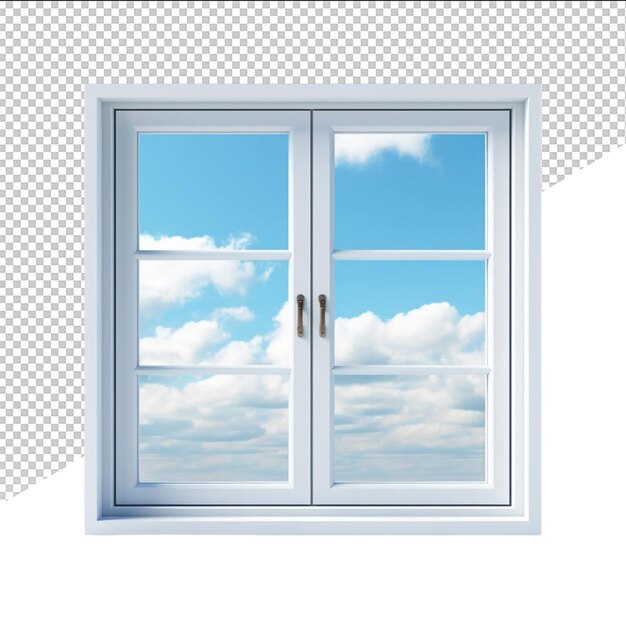 PSD Окно с голубой рамой и облаками на заднем плане