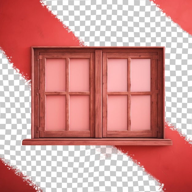 赤い背景と赤い壁紙の窓