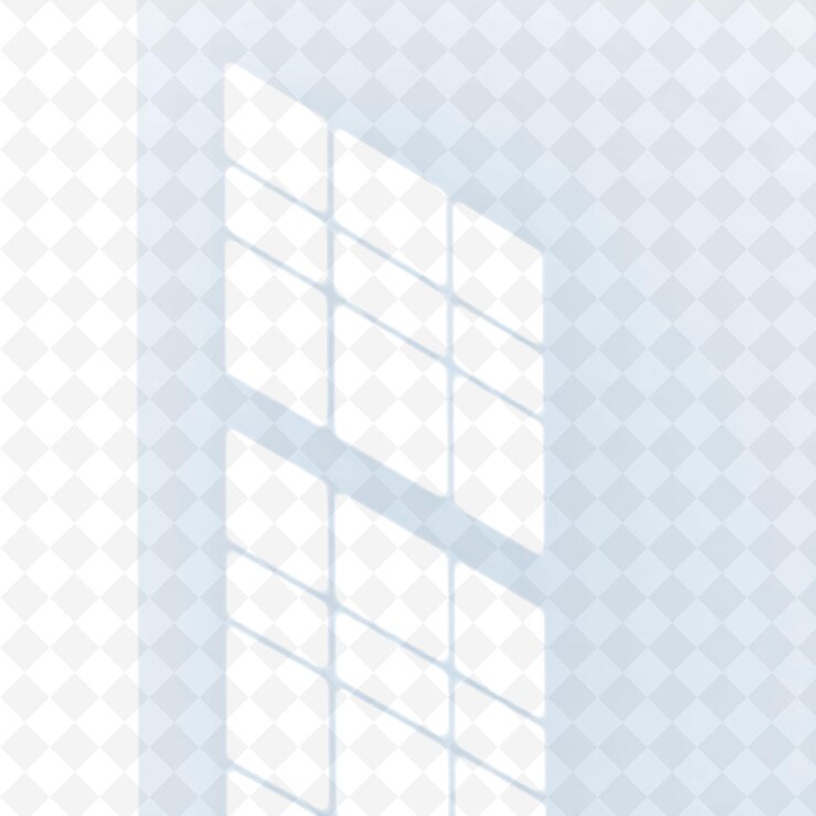 PSD a window with a white frame and a pattern of glass blocks