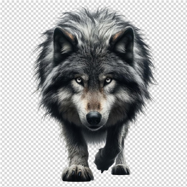 PSD 顔にオオカミが描かれている
