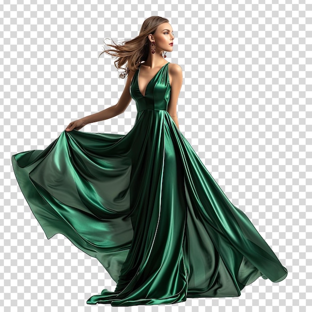 PSD 아래쪽의 초록색 드레스와 함께 녹색 드레스를 입은 여자