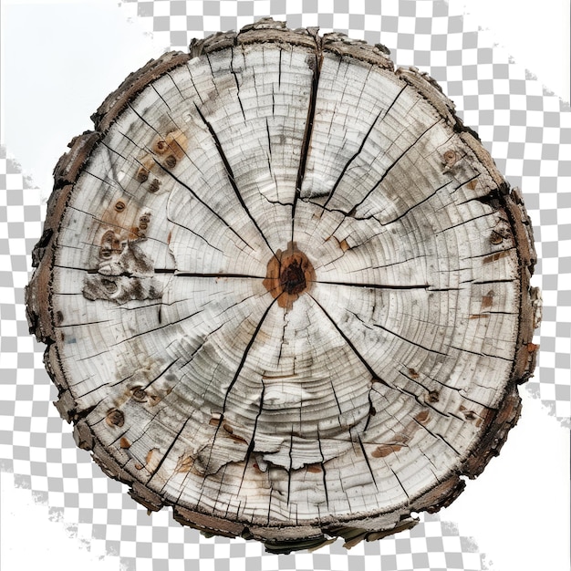 a wooden log with a circular shape and the bottom half of it