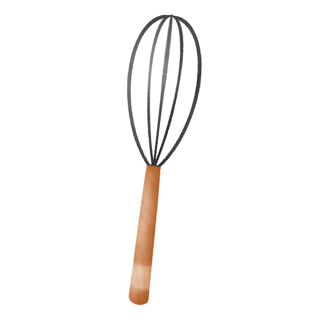 A wooden whisk Vector for baking bakery