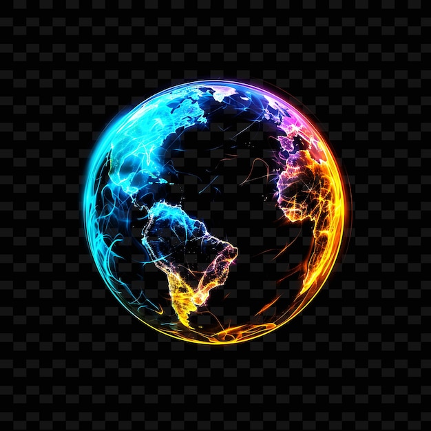 PSD その上に世界地図が描かれた地球球
