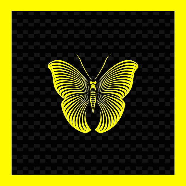 PSD Желтая бабочка с желтым фоном с желтым фонам