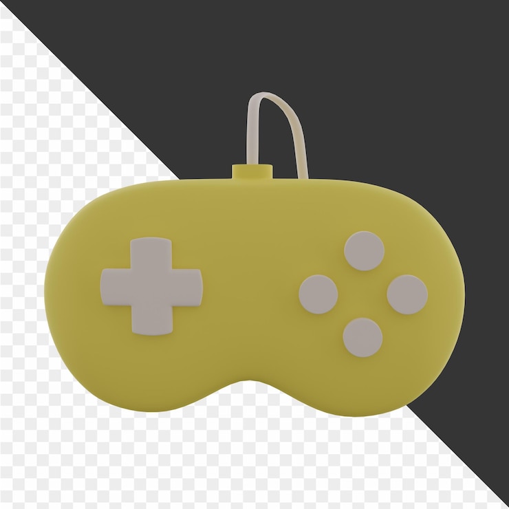 PSD a yellow controller with a white cross and a white x