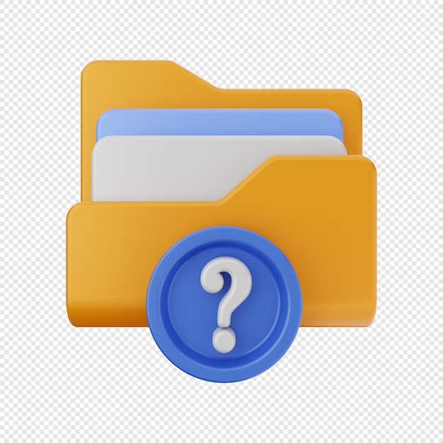 a yellow folder with a question mark on it