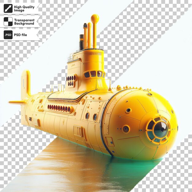 PSD a yellow submarine model with a picture of a yellow submarine