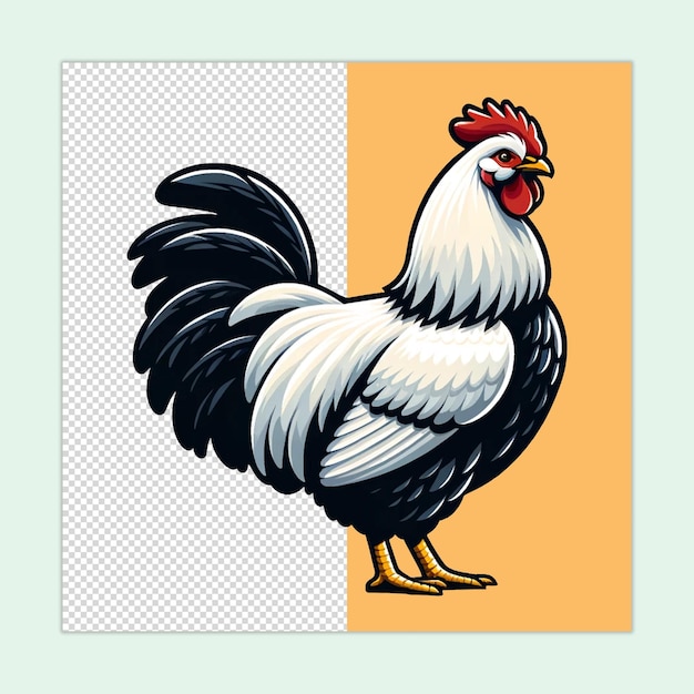 PSD a young delaware chicken standing on transparent background