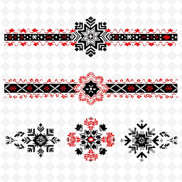 A2 handgenaaide stof sneeuwvlokken grenslijnen ontwerp met kruis Sti PNG schattige kerstdecoratie collecties