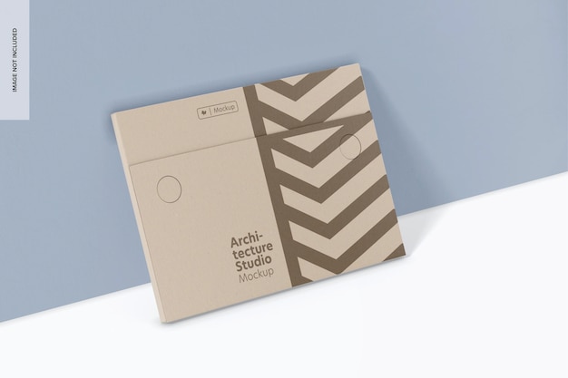 a3 cardboard folder mockup leaned