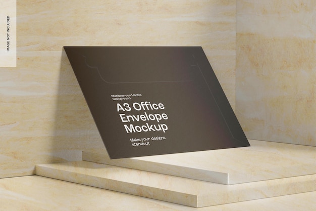 A3 Office Envelope Mockup, Leaned