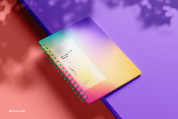 PSD a4 a5 spiraal ronde hoek notebook mockup