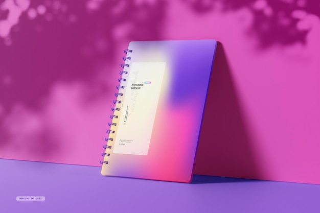 PSD a4 a5 spiral round corner notebook mockup