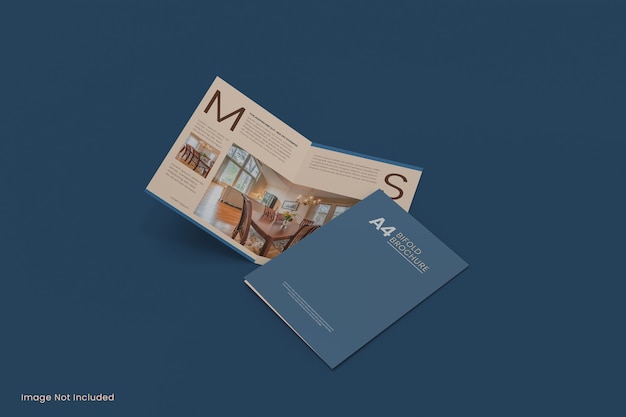 A4 bi-fold brochure flyer mockup