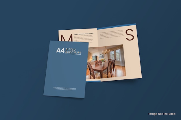 A4 bi fold brochure flyer mockup