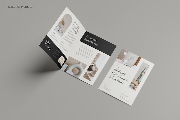 Mockup brochure pieghevole a4