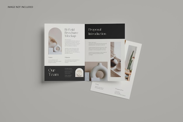 Mockup brochure pieghevole a4