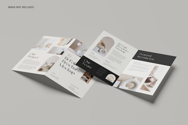 Mockup brochure pieghevole a4