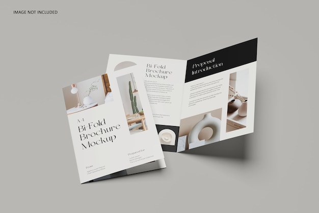 Mockup brochure pieghevole a4