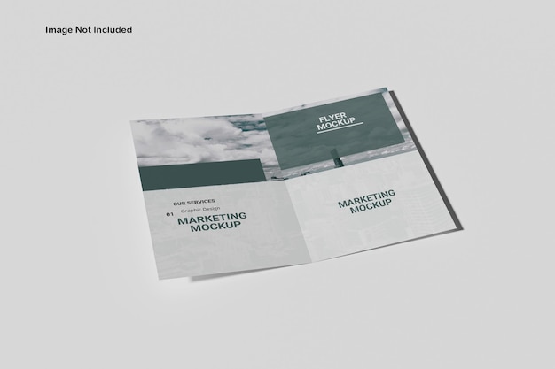 PSD a4 bi fold mockup