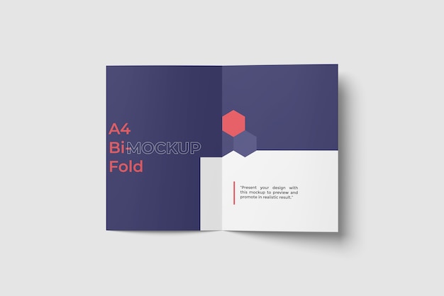 A4 bi vouw brochure / flyer mockup tophoek bekijken