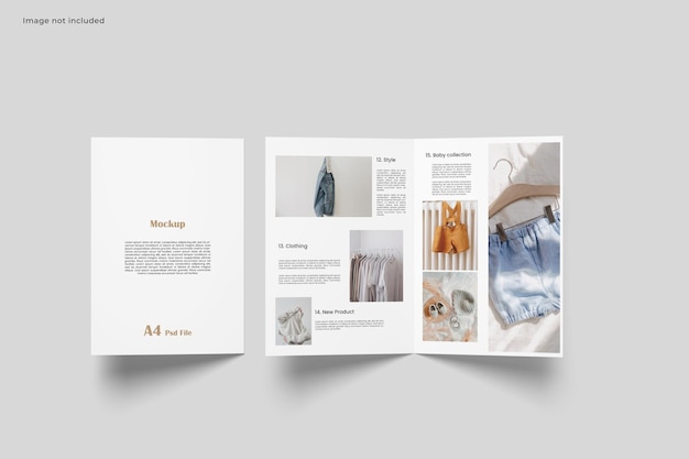 PSD mockup di brochure bifold a4