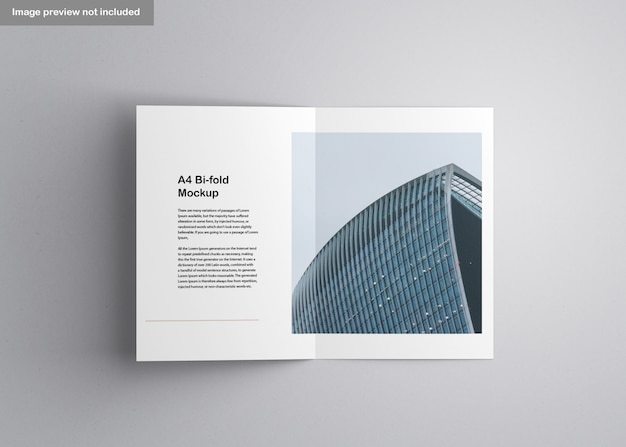 PSD mockup di brochure bifold a4