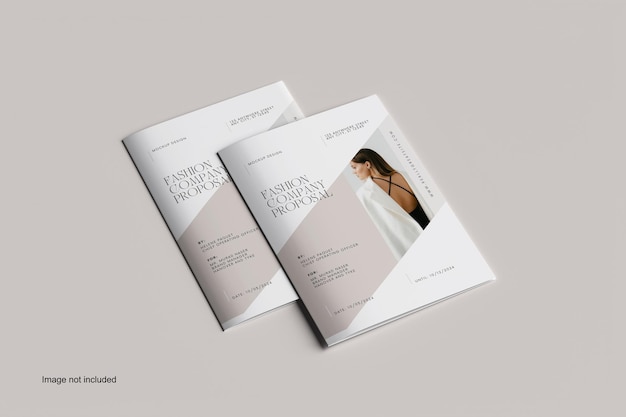 PSD a4 bifold brochure mockup