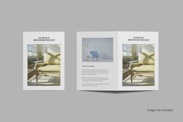 PSD a4 bifold brochure mockup