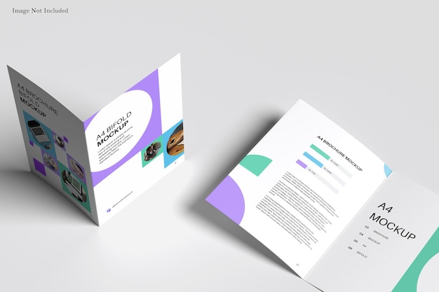 PSD mockup di brochure bifold a4