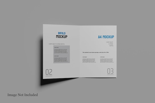 PSD a4 bifold brochure mockup