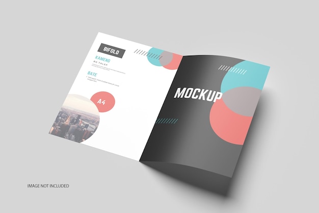 PSD mockup di brochure bifold a4