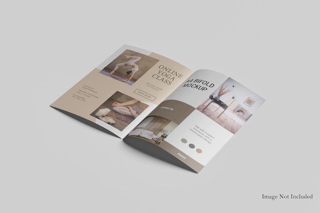 PSD mockup di brochure bifold a4